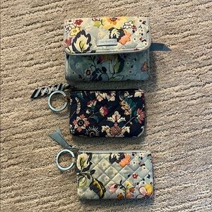 Vera Bradley Floral Wallet and Pouch Trio